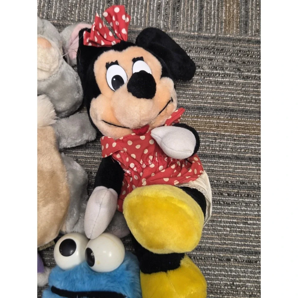 Vintage Plush Stuffed Animals Lot Furskins Baby Thistle Disney Minnie Mouse